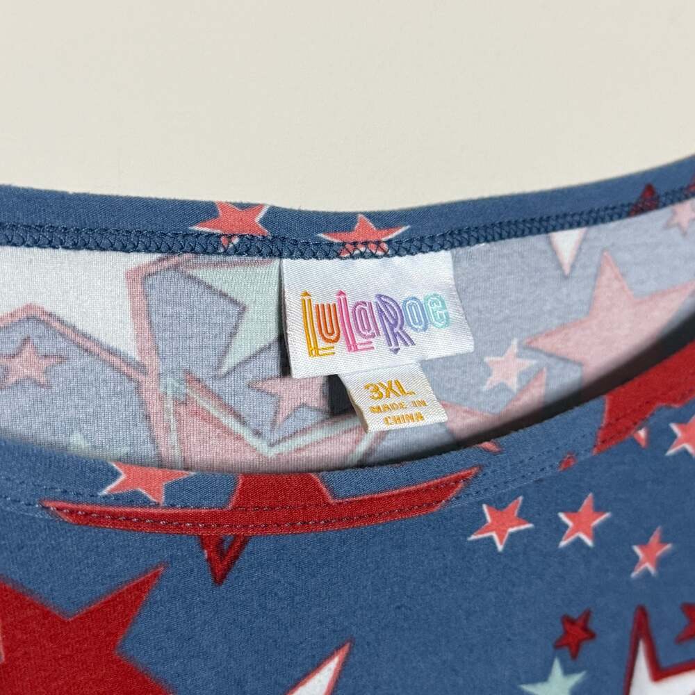 LuLaRoe Star Fourth of July Print High-Low Tunic Top 3XL - Picture 3 of 3
